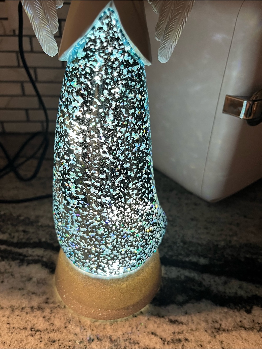 RARE Cracker Barrel Fiber Optic Angel With Glitter Globe Lighted 19” In Box. - Picture 5 of 12